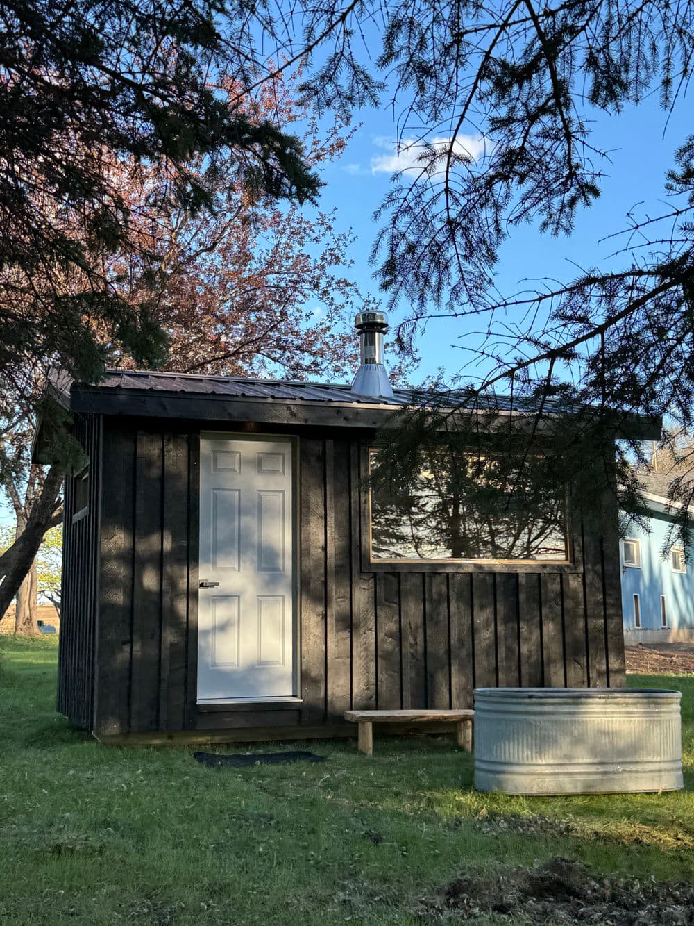 Gallery photos for Custom Northern Steam Sauna Featuring Shou Sugi Ban Cladding in Becker: Image #1