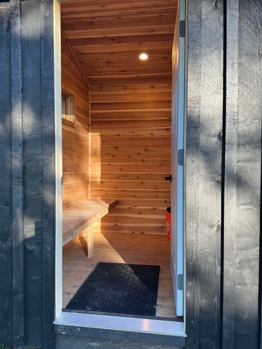 Gallery photos for Custom Northern Steam Sauna Featuring Shou Sugi Ban Cladding in Becker: Image #3